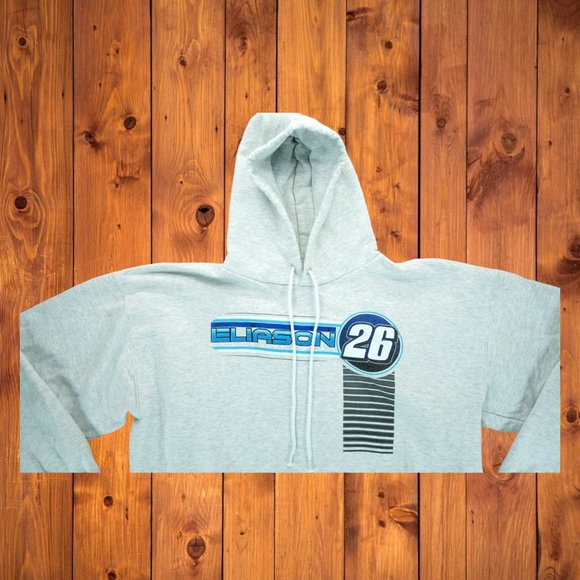 Vintage‎ Hanes Cory Eliason #26 Rudeen Racing Mens White/Gray Sweater Large - Picture 3 of 7